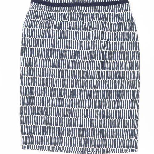 Boden Women Blue Geometric Knee Length Straight Pencil Skirt Size 10