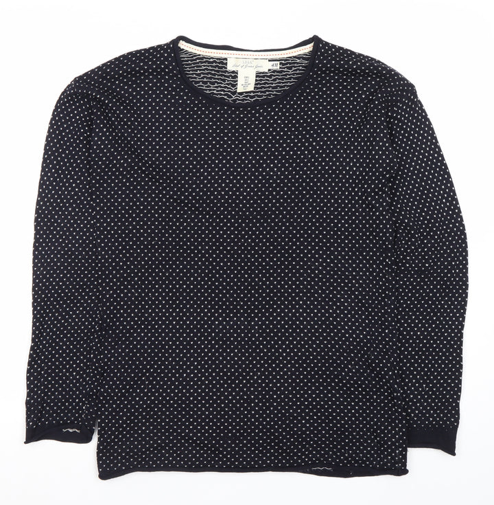 H&M Women’s Blue Crew Neck Long Sleeve Pullover Jumper Size 8