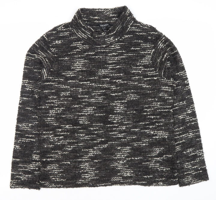 Baukjen Womens Black Mock Neck Pullover Jumper Size M Knit Long Sleeve
