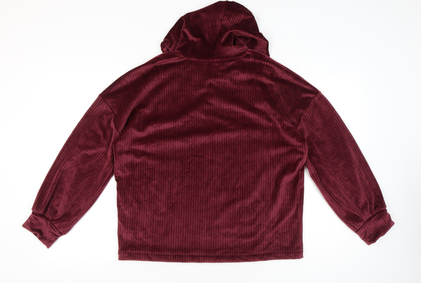 Marks & Spencer Women's Purple Velvet Pullover Hoodie L Regular Fit