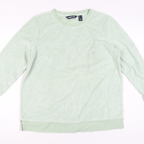 Lands' End Women Green L Pullover Sweatshirt Crew Neck Long Sleeve