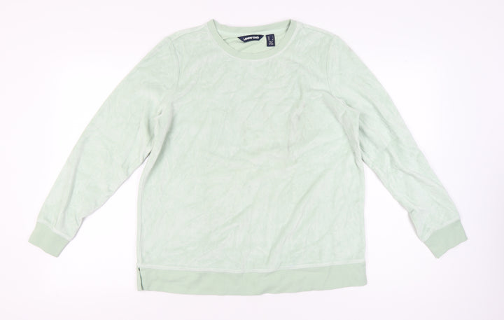 Lands' End Women Green L Pullover Sweatshirt Crew Neck Long Sleeve