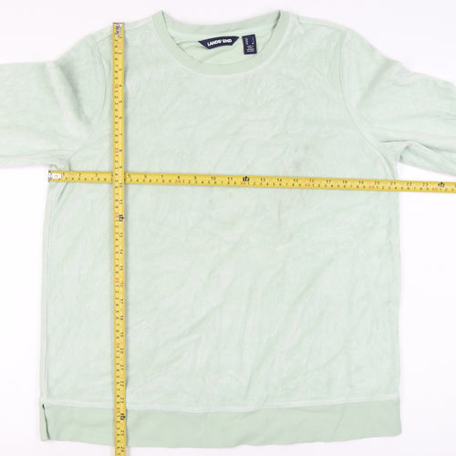 Lands' End Women Green L Pullover Sweatshirt Crew Neck Long Sleeve
