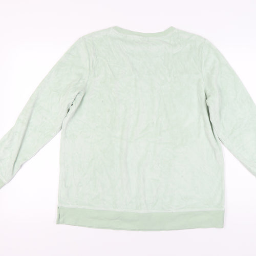 Lands' End Women Green L Pullover Sweatshirt Crew Neck Long Sleeve