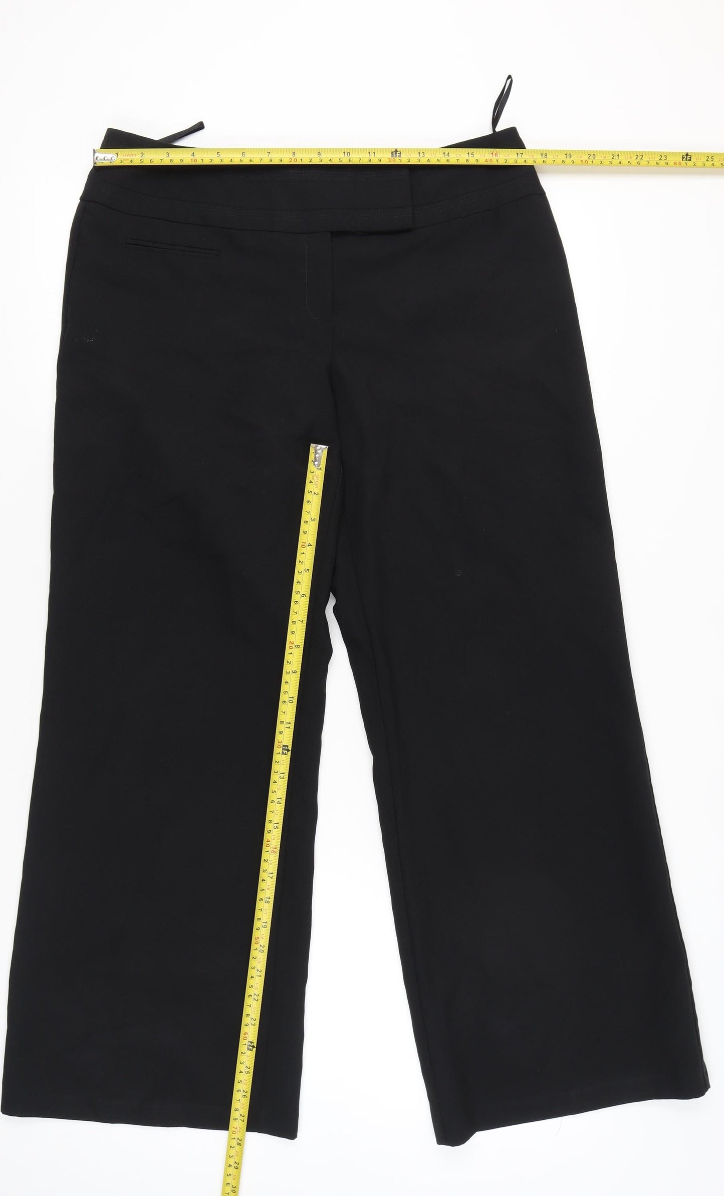 E-vie Collection Women's Black Size 14 Straight Leg Trousers