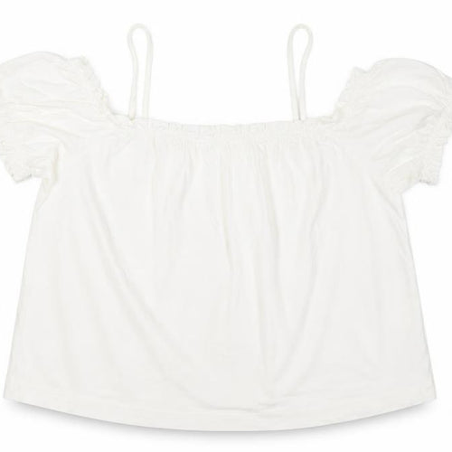 H&M Women’s White Off Shoulder Peasant Blouse L Summer Casual