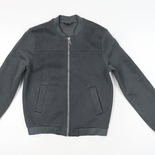 Topshop Women’s Grey Bomber Jacket UK 8 Full Zip Casual