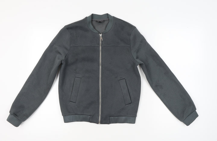 Topshop Women’s Grey Bomber Jacket UK 8 Full Zip Casual