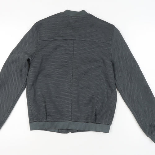 Topshop Women’s Grey Bomber Jacket UK 8 Full Zip Casual