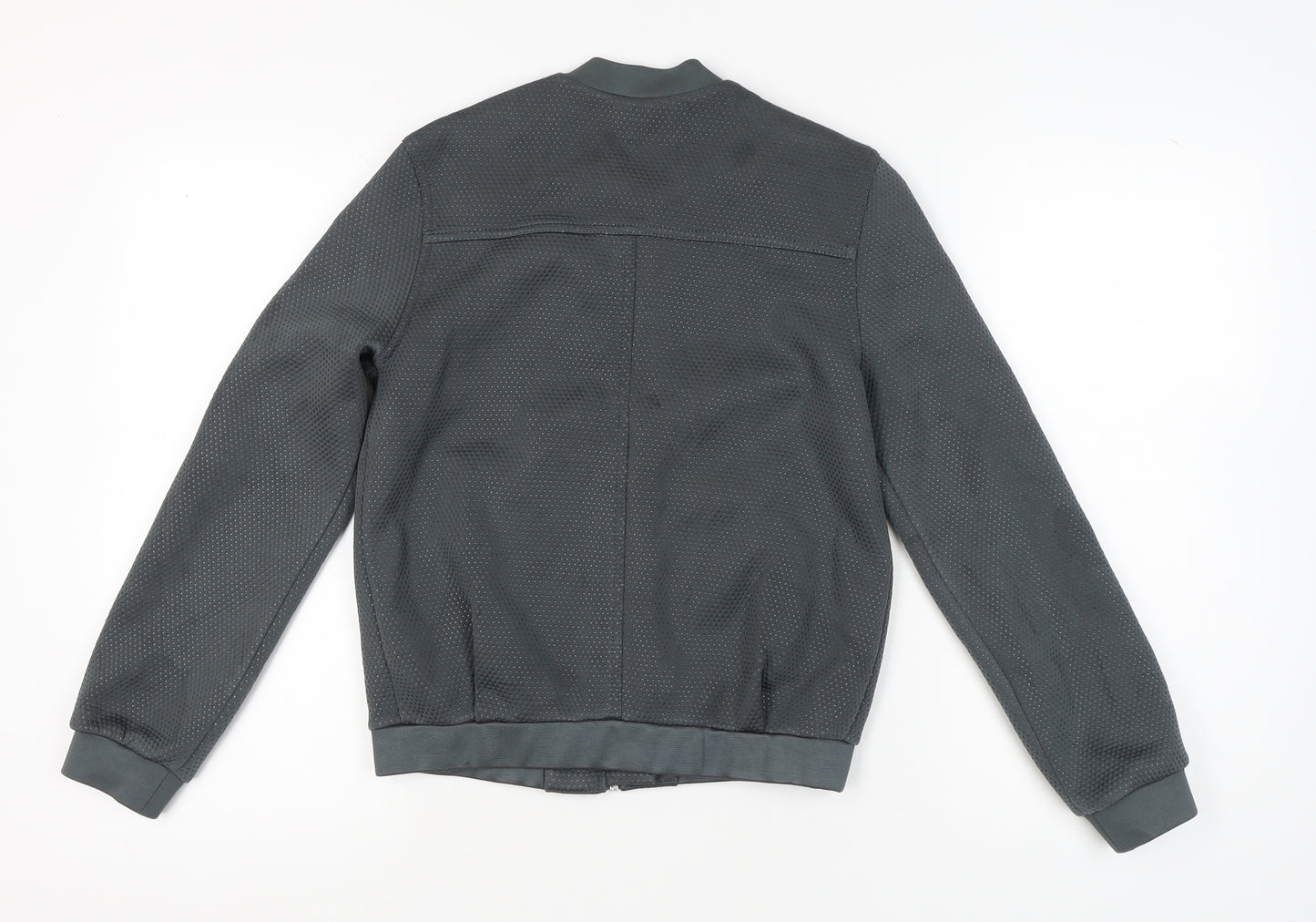 Topshop Women’s Grey Bomber Jacket UK 8 Full Zip Casual