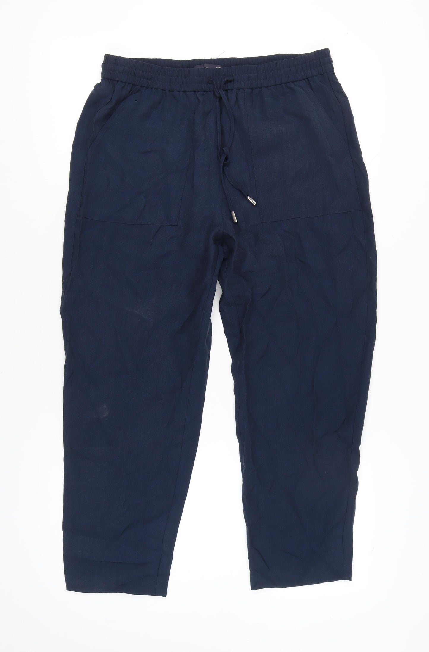 Marks and Spencer Womens Blue Size 14 Tapered Jogger Trousers
