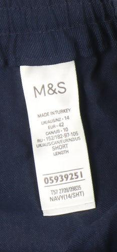 Marks and Spencer Womens Blue Size 14 Tapered Jogger Trousers