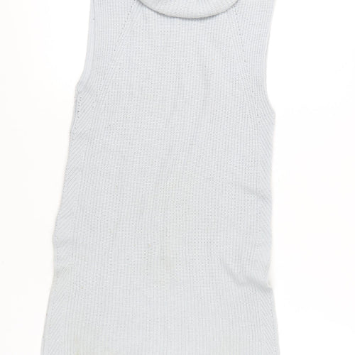 Jigsaw Women’s Grey Roll Neck Sleeveless Knit Jumper Vest XS
