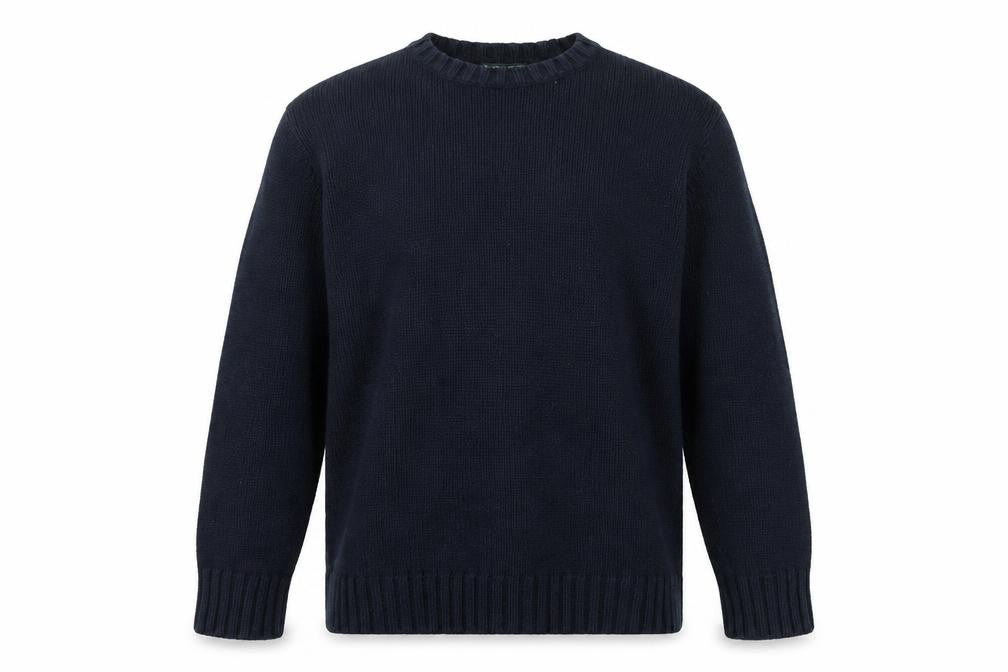 Racing Green Men's Blue Cotton Crew Neck Jumper M Regular Fit