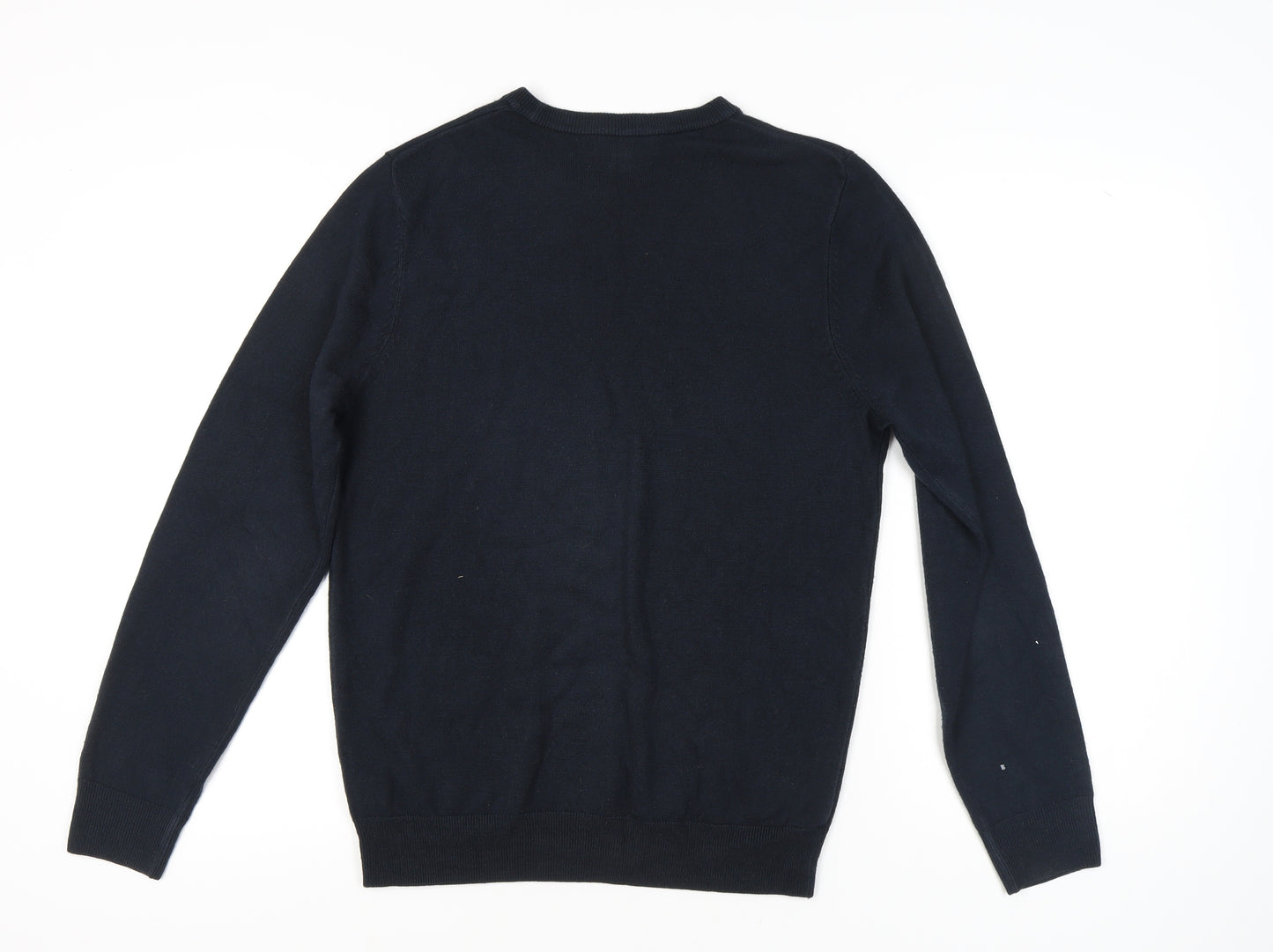 Marks and Spencer Men Black M Pullover Jumper Crew Neck Knit Acrylic