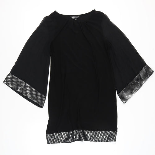 Billie & Blossom Women’s Black Sequin Trim Shift Dress Size 14