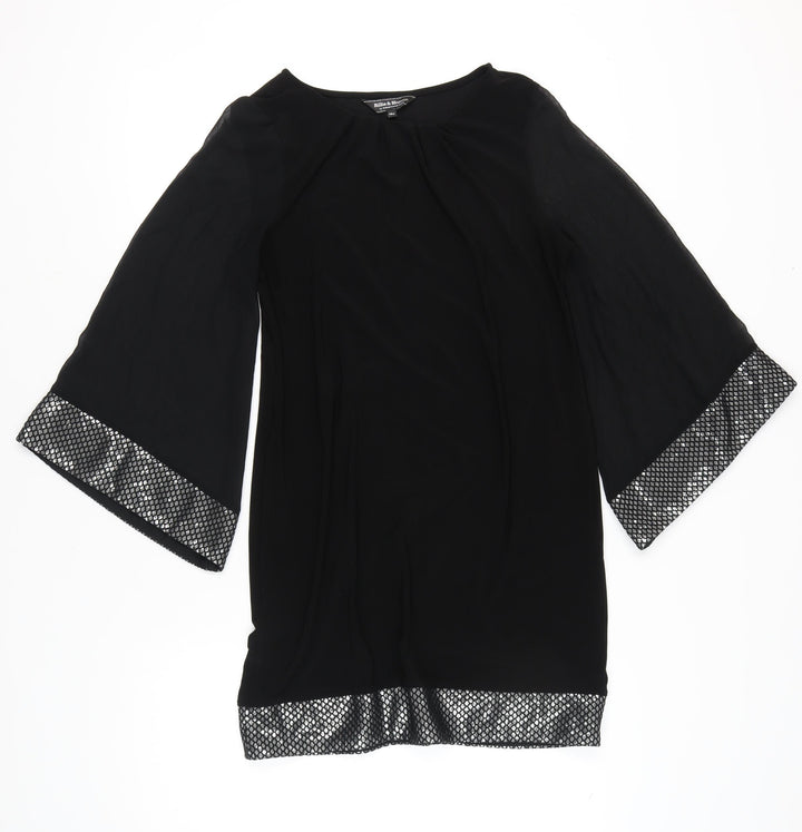 Billie & Blossom Women’s Black Sequin Trim Shift Dress Size 14