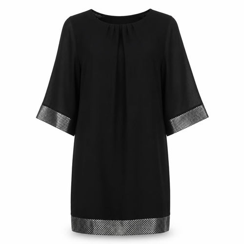 Billie & Blossom Women’s Black Sequin Trim Shift Dress Size 14