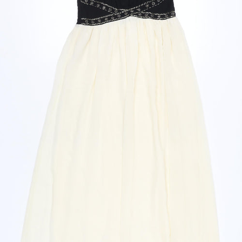 New Look Women’s Black & Ivory Maxi Dress Size 8 Sleeveless