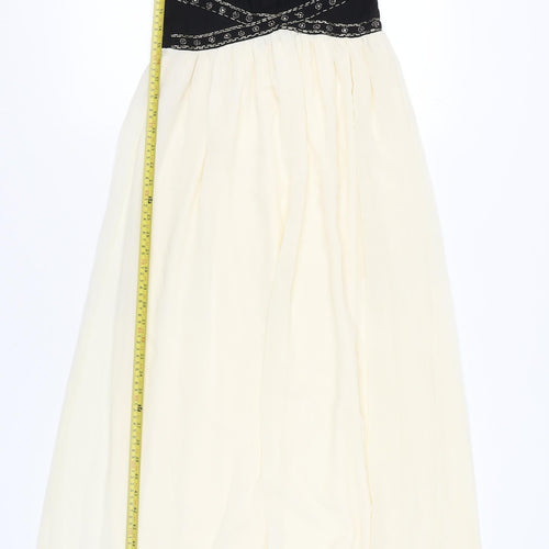 New Look Women’s Black & Ivory Maxi Dress Size 8 Sleeveless