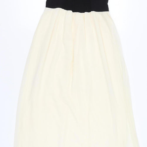 New Look Women’s Black & Ivory Maxi Dress Size 8 Sleeveless