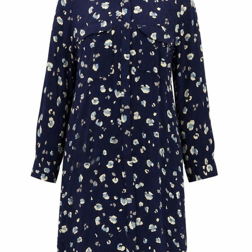 Next Women’s Blue Animal Print Shirt Dress Size 8 Viscose Casual
