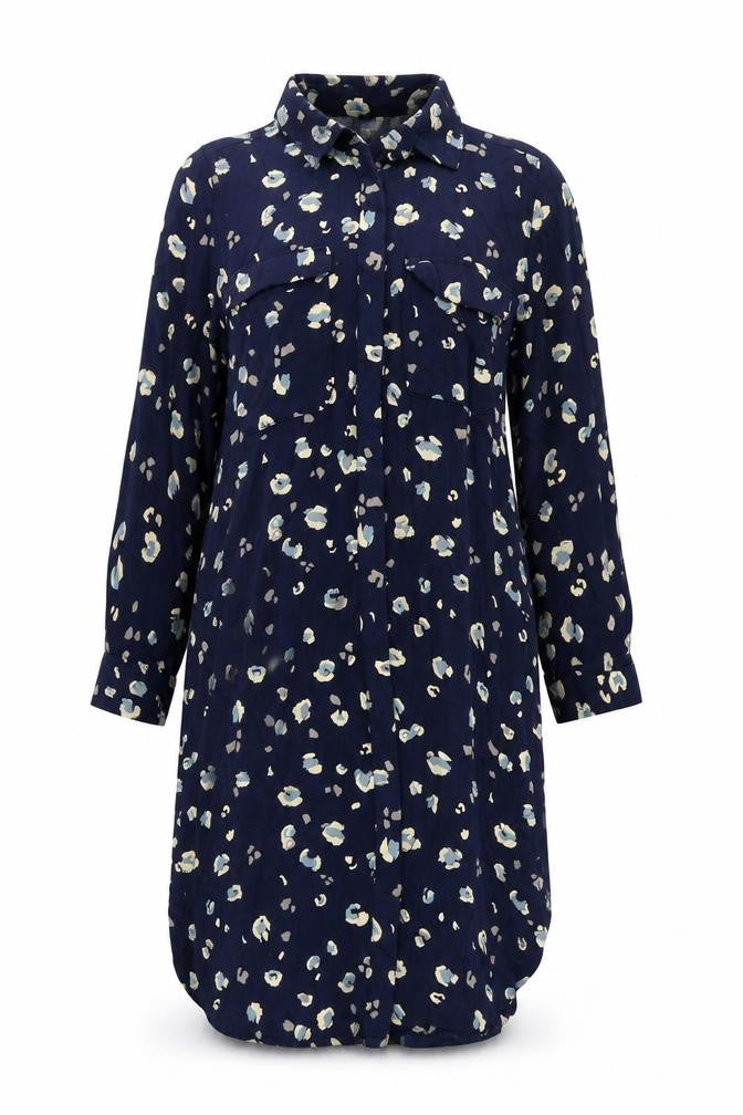 Next Women’s Blue Animal Print Shirt Dress Size 8 Viscose Casual