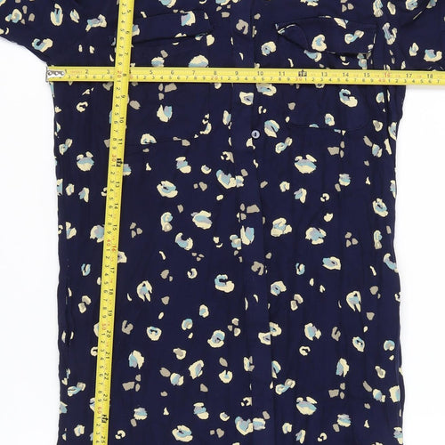 Next Women’s Blue Animal Print Shirt Dress Size 8 Viscose Casual