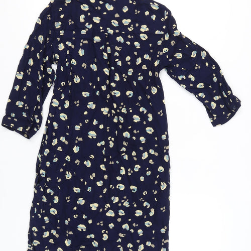 Next Women’s Blue Animal Print Shirt Dress Size 8 Viscose Casual