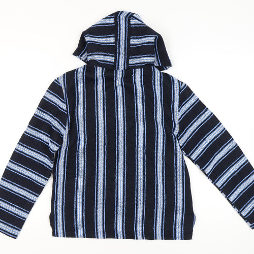 H&M Divided Women’s Blue Striped Pullover Hoodie Size 6