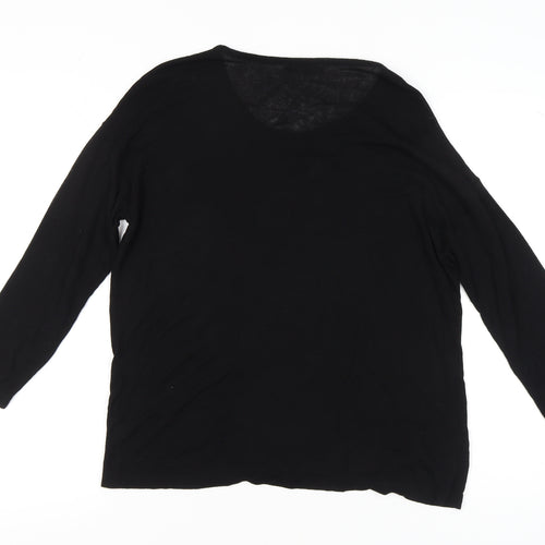 Marks and Spencer Women’s Black Floral Embroidered Pullover Jumper Size 8