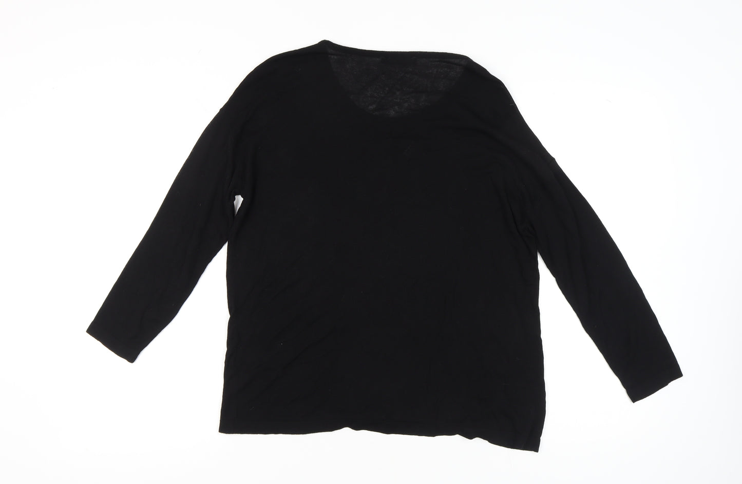 Marks and Spencer Women’s Black Floral Embroidered Pullover Jumper Size 8