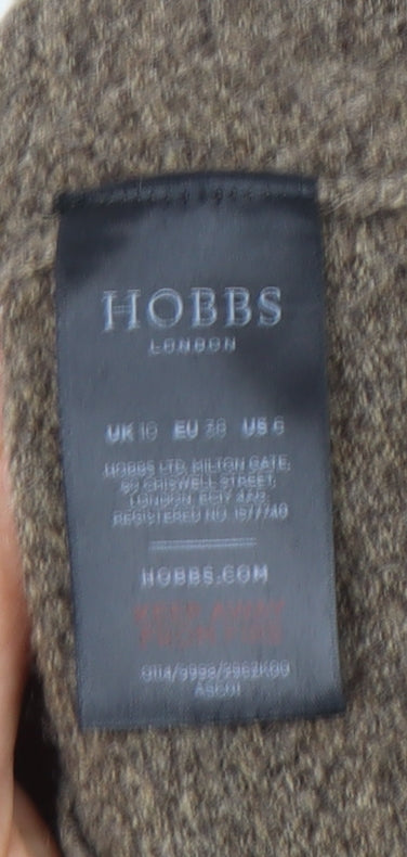 Hobbs Women’s Brown Wool Yak Boat Neck Pullover Jumper Size 10