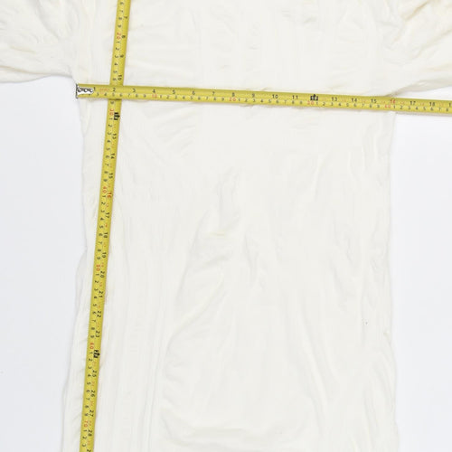 Evelin Brandt Women’s Ivory Sheath Dress Size 12 Knee Length 3/4 Sleeve