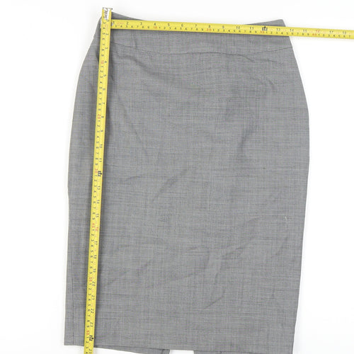 Austin Reed Women’s Grey Wool Blend Pencil Skirt Size 8 Knee Length Workwear