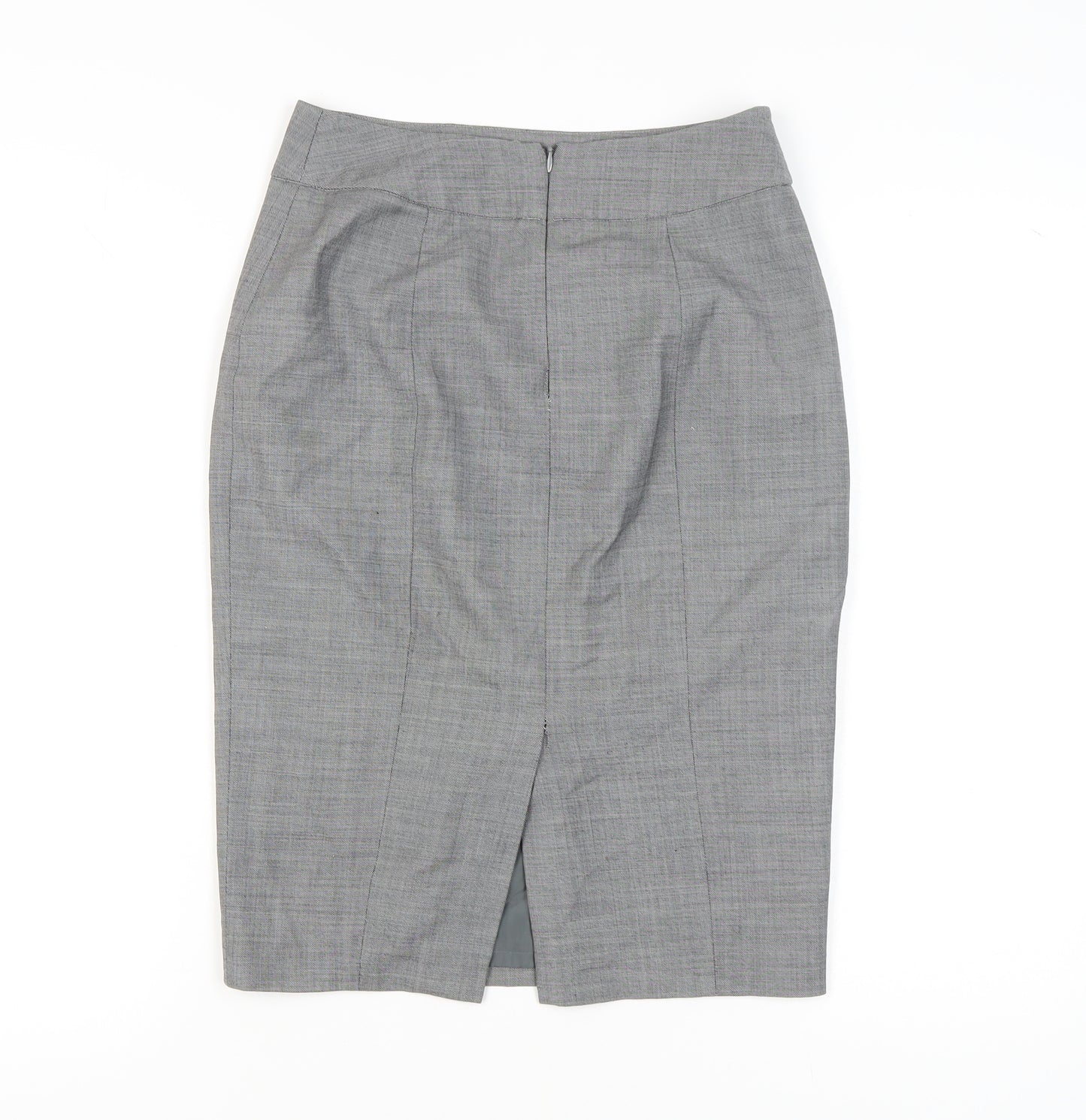 Austin Reed Women’s Grey Wool Blend Pencil Skirt Size 8 Knee Length Workwear