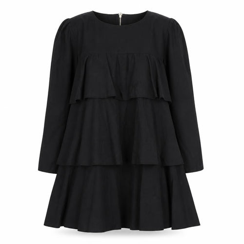 Boohoo Women’s Black Knee Length Trapeze Dress Size 10 Long Sleeve