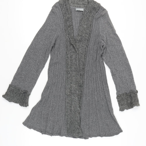 Marks & Spencer Women Grey Size 14 Per Una Cardigan Bell Sleeves Knit