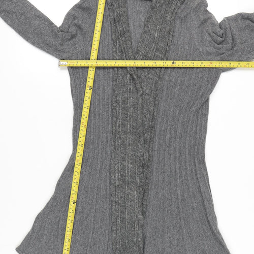Marks & Spencer Women Grey Size 14 Per Una Cardigan Bell Sleeves Knit