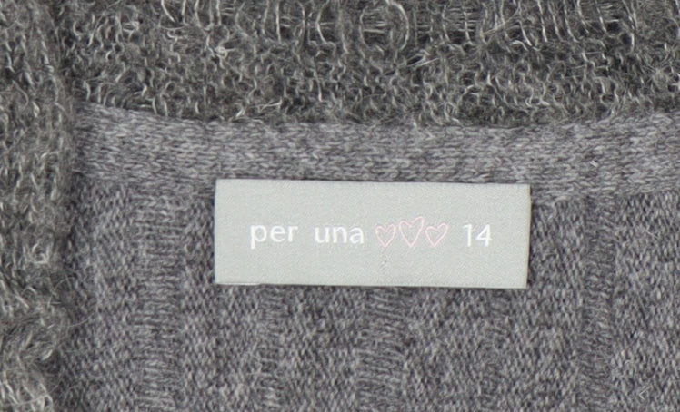 Marks & Spencer Women Grey Size 14 Per Una Cardigan Bell Sleeves Knit