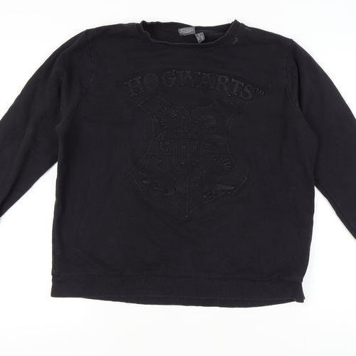 Harry Potter Women’s Black XL Pullover Sweatshirt Hogwarts Crest