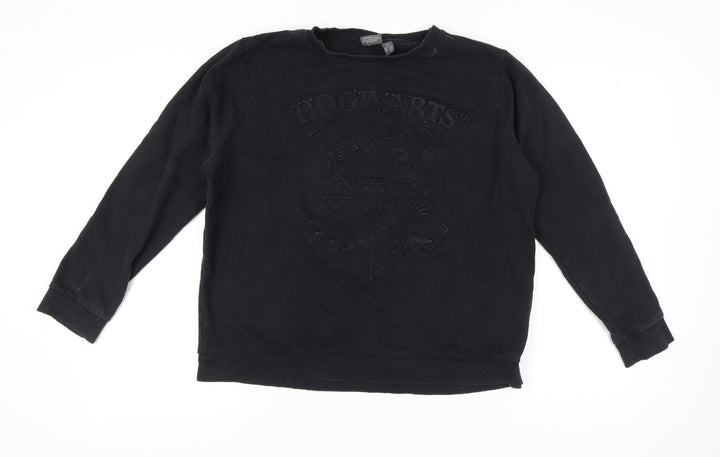 Harry Potter Women’s Black XL Pullover Sweatshirt Hogwarts Crest