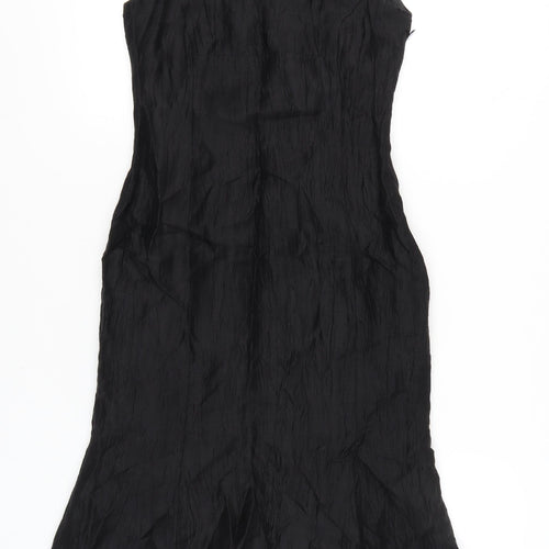 Precis Petite Womens Black Linen Blend Sheath Dress Size 6 Knee Length