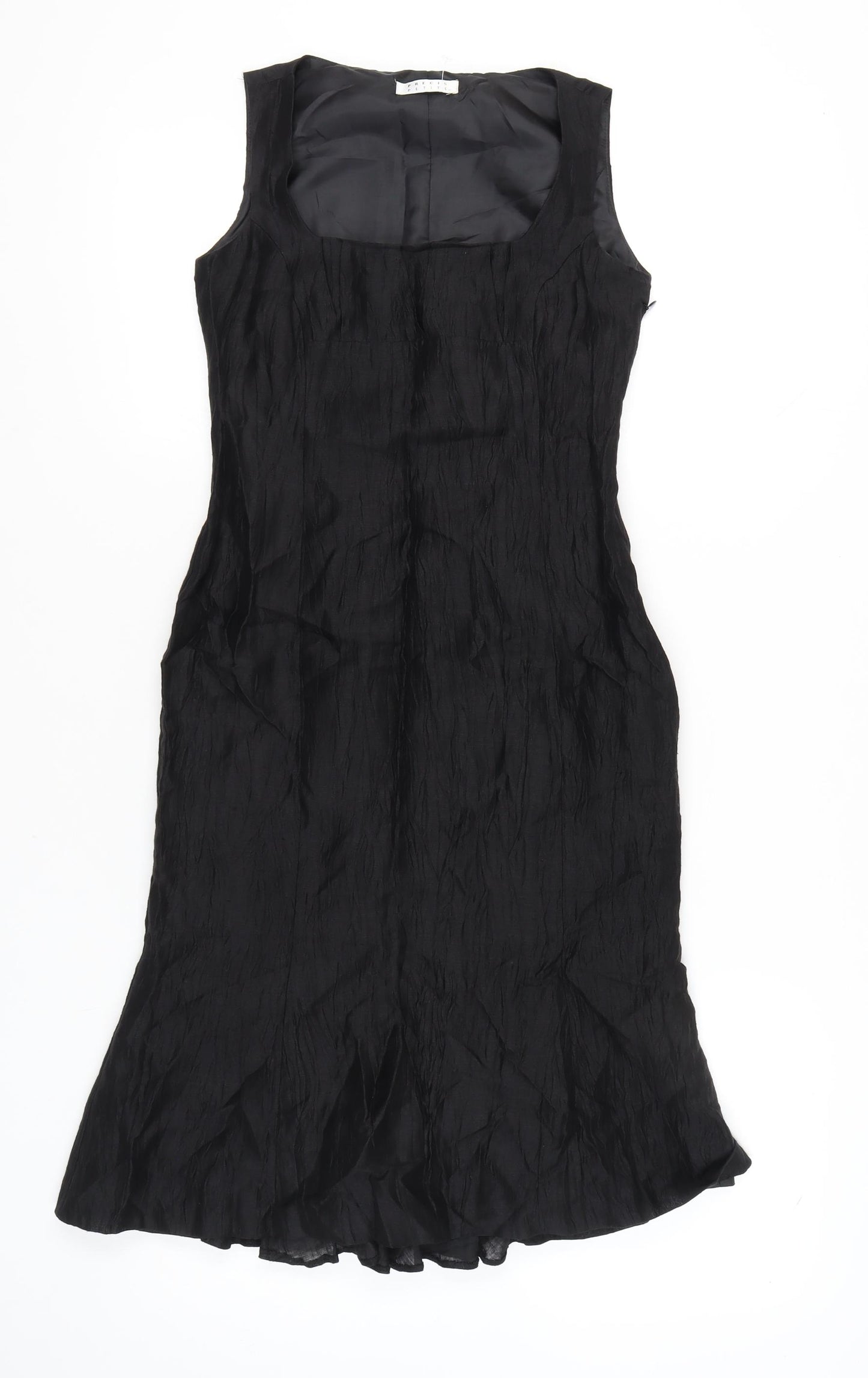 Precis Petite Womens Black Linen Blend Sheath Dress Size 6 Knee Length
