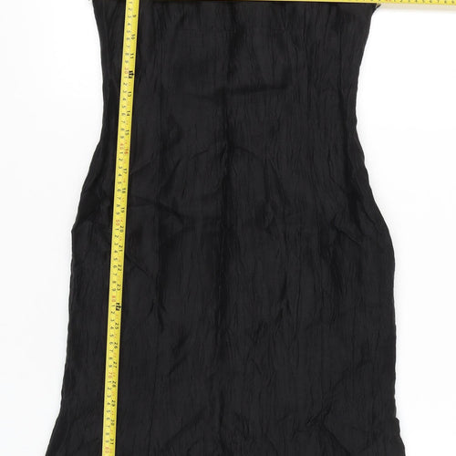 Precis Petite Womens Black Linen Blend Sheath Dress Size 6 Knee Length
