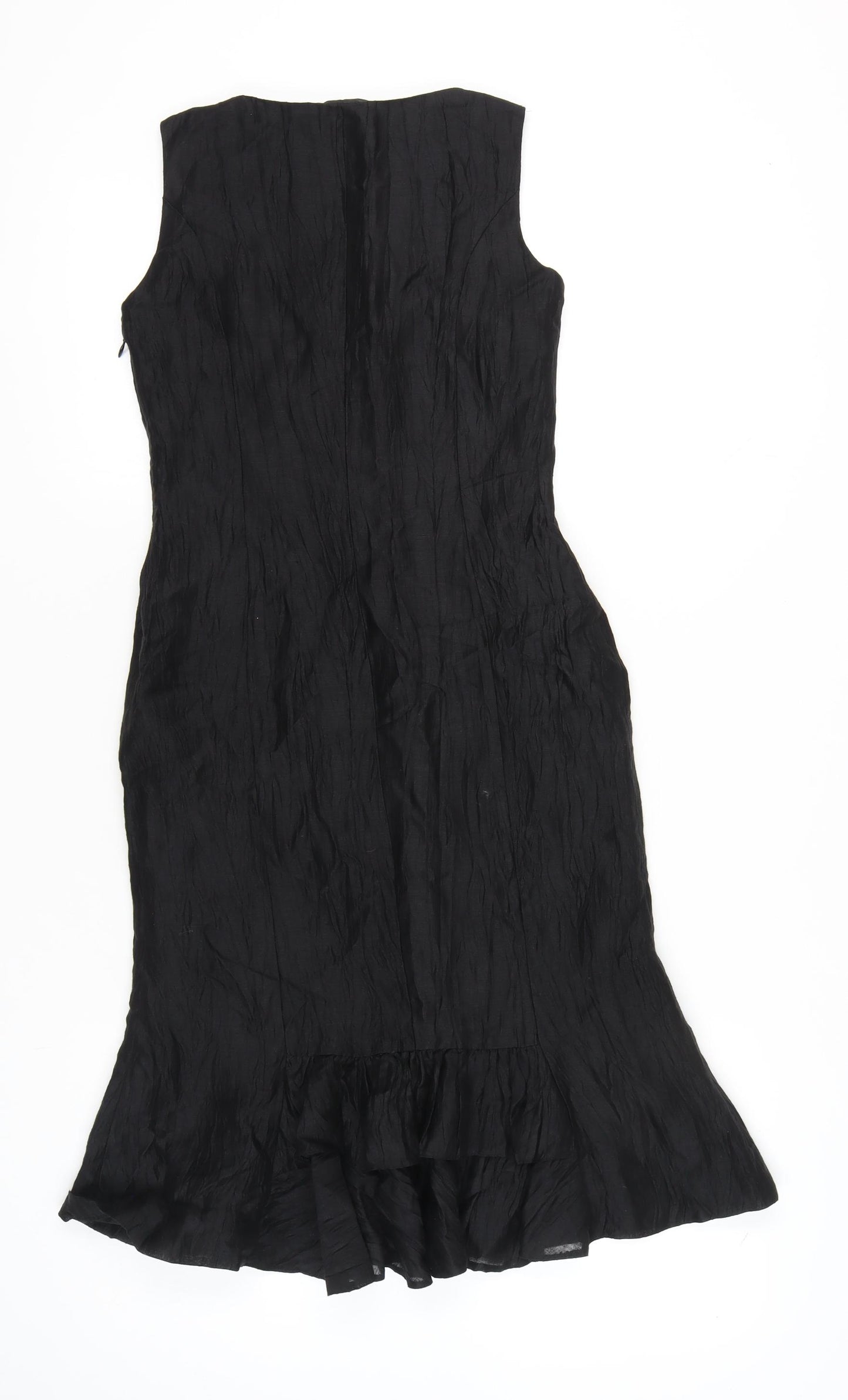 Precis Petite Womens Black Linen Blend Sheath Dress Size 6 Knee Length