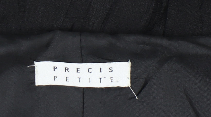 Precis Petite Womens Black Linen Blend Sheath Dress Size 6 Knee Length