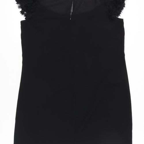 Warehouse Women's Black Size 16 Shift Dress Puff Sleeve Party