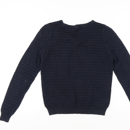 Betty Jackson Black Women's Blue Size 10 Scoop Neck Cardigan
