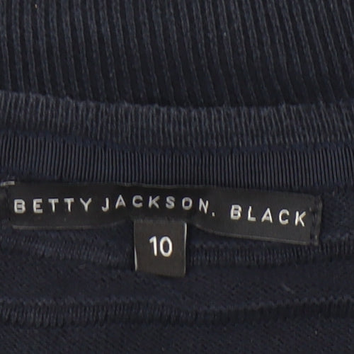 Betty Jackson Black Women's Blue Size 10 Scoop Neck Cardigan